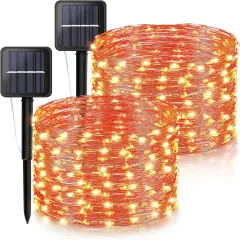 2 Pack Each 33Ft 100LED Orange Halloween Lights