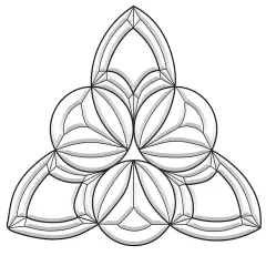 7-3/4" x 7-1/4" Exquisite Clear Glass Celtic Tri-Circle EC827