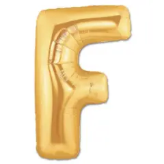 LETTER F FOIL BALLOON Metallic Gold