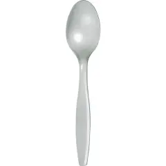 288 pc Bulk Shimmering Silver Plastic Spoons