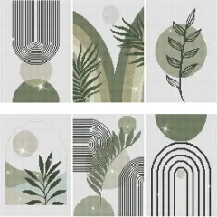 6 Pcs Sage Green Boho Diamond Wall Art Kits 12 x 16 Inches Diamond Art Painting Accessories Abstract 5d DIY Crafts for Adults Home Wall Decoration