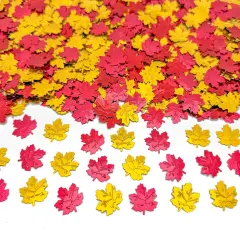 Thanksgiving Halloween Maple Leaf Confetti Table Scatter,Autumn Wedding Party Decorations, Red and Gold Fall Decor