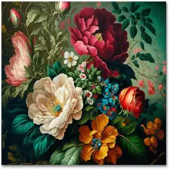 DIY Paint by Numbers Kit for Adults - Beautiful Flower Bunch Paint by Number Kit on Canvas for Beginners Home Wall Decor Pre-Printed Art-Quality Canvas Acrylic Paints Girls' Crafts 16x20 Inch