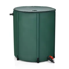 53 Gallon Green Portable Collapsible Rain Barrel Water Collector Perfect for Watering Plants or Lawns