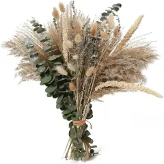 Dried Flowers Bouquet, 17" Dried Pampas Grass Decor Inc Lavender Eucalyptus DIY Floral Arrangements for Home Office Decoration,Wedding centerpieces