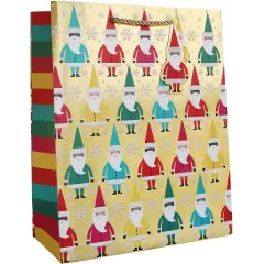 Pack/6: Bright Santa Gold Gift Bag - 10 x 5 x 12-1/2"