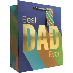Pack/6: Best Dad Ever Gift Bag - 8 x 4 x 10"