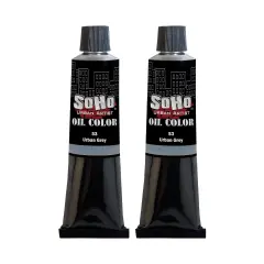 SoHo Urban Artist Oil Paint - 2 Pack, Urban Grey 2 Pack - 170 ml Tube - Best Valued Oil Colors for Painting with Excellent Pigment Load