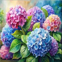 Diamond Painting Kits for Adults, Hydrangea Flowers 5D Diamond Art Kits for Beginner DIY Full Drill Diamond Dots Crystal Craft Kits for Home Wall Decor Gifts 12x16 Inch