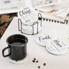 4 Inches Absorbent Ceramic Coasters with Bible Verses