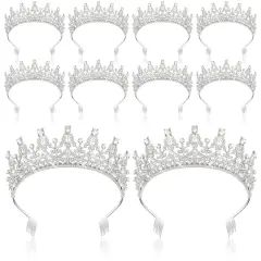10 Pieces Crown Tiara for Women Crystal Headband with Comb Princess Rhinestone Queen Crown Bridal Hair Accessories Jewelry