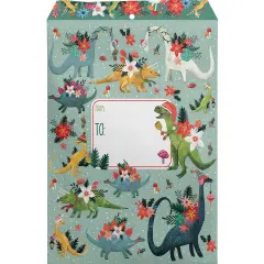 Pack/6: Festive Dinosaurs Theme Mailing Envelope - 9 x 1/2 x 12"