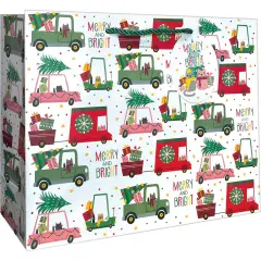 Pack/6: Christmas Cats in Cars Gift Bag - 12-1/2 x 5 x 10"