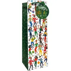 Pack/6: Holiday Party Wine Bag - 4-1/2 x 4-1/2 x 14"