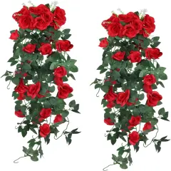 2PCS 3.3Ft Rose Vine Flower Hanging Swag Flowers Artificial Plants