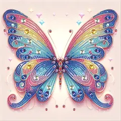 Diamond Art Painting Kit, DIY Colorful Butterfly 5D Special Shape Crystal Diamond Partial Diamond Art Painting Mosaic Making Craft, Suitable for Home Wall Decor Art Holiday Gift