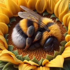 Diamond Painting Kits for Adults, Bee Diamond Art Kits, 5D Sunflowers Diamond Painting, DIY Round Full Drill Diamond Painting Gem Arts and Crafts for Home Decor 12x12 inch