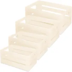 Set of 4 Small Wood Crates for Crafts