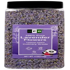 Freeze Dried Lavender Flowers 4 Oz, Culinary Grade Lavender Buds for Tea, Baking, DIY Soap, Candle Making, Potpourri, Natural Fragrance Sachets, All-Natural, Non-GMO, Gluten-Free