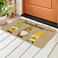 Fall Welcome Decorative Doormat 27.5 x 16.5 Gnome Welcome Mats Sunflower Non Slip Gnome Fall Door Mat Autumn Harvest Thanksgiving Floor Washable Entry Mat for Seasonal Home Decoration