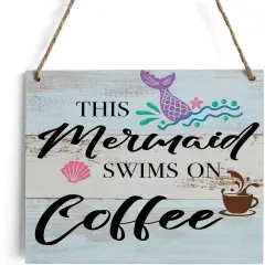 Rustic Beach Sign &ndash; Wooden Wall Art for Beach House Decor, Coastal Kitchen Wall Hanging, Summer Plaque Gift for Beach Lovers