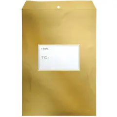 Pack/6: Metallic Gold Theme Mailing Envelope - 9 x 1/2 x 12"