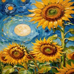Sunflower Paint By Numbers Kit For Adults, Sunflowers Flower Adult Paint By Number Kits For Beginner Acrylic On Canvas Diy Oil Painting Adults' Paint-By-Number Kits Home Room Decor Gift 16x20 Inch