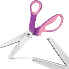 Zig Zag Scissors, Scrapbook Scissors Decorative Edge for Adults, Great for Many Kinds of Sewing Fabrics Leather and Craft Paper, Professional Handheld Dressmaking