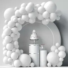 129PCS White Balloons, 18 12 10 5 inch Latex Balloon Arch Kit, Wedding Party Decorations, Durable, Suitable for Children, Families