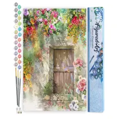 Figured'Art Paint by Numbers for Adults Cave entrance 16"x20" - Craft Art Painting DIY Kit Rolled Canvas without frame