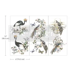 Small Transfers - Rare Birds - 3 sheets, 6"x12"