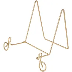 Bard's Music Note Scroll Gold-toned Wire Easel Stand, 5" H x 6.5" W x 5" D