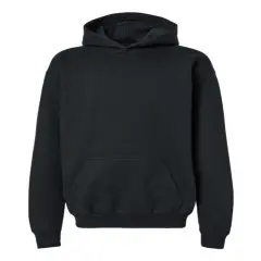 Gildan&reg; Youth Midweight Hooded Turtle Neck Long Sleeve Sweatshirt Black