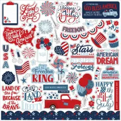 Echo Park Stars And Stripes Forever 12x12 Element Stickers