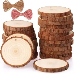 Tree Slices for Arts and Crafts 25 Pcs 3.1-3.5 Inches