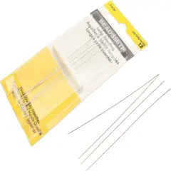The Beadsmith Extra Long Beading Needles &ndash; Size 12, Card of 4 Needles &ndash; for Loom Weaving Beadwork, Pearl Stringing and Jewelry Making with Seed Beads