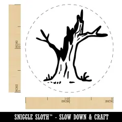 Dead Tree Stump Wood Self-Inking Rubber Stamp Crafting Planners Orange