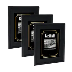 Cardinali Plein Air, Black 16x20" Picture Frame with Acrylic Glazing & Cardboard Backing, for Photography or Canvas Frame, 3 Wide Moulding, 1/2 Rabbet Depth, D-Ring Hangers Included