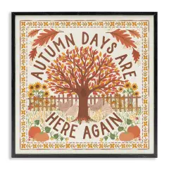 Autumn Days Here Again Framed Giclee Art Black