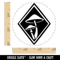 Elegant Mushrooms Fungus In Diamond Self-Inking Rubber Stamp Crafting Planners Orange
