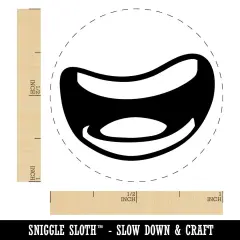 Cartoon Smile Mouth Wide Open Teeth Self-Inking Rubber Stamp Crafting Planners Purple