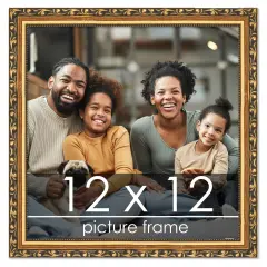 12x12 Museum-Quality Picture Frame with UV-Resistant Acrylic & Acid-Free Backing, Available in 4 Finishes - Gold, Silver, Bronze, and Black
