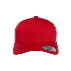 YP Classics&reg; Adult Retro Trucker Cap Vintage & Stylish Fit RED/ WHITE
