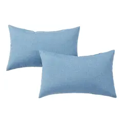 Outdoor 19 x 12 in. Rectangle Throw Pillow (2-Pack) Denim