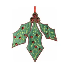 6" Felt Holly Jewel Ornament