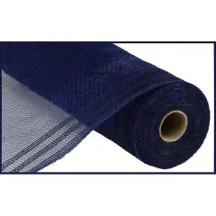 10" Border Stripe Mesh Ribbon: Navy Blue (10 Yards)