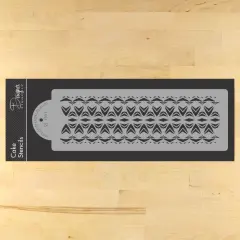 Aztec Cake Stencil Border | C907 by Designer Stencils | Cake Decorating Tools | Baking Stencils for Royal Icing, Airbrush, Dusting Powder | Reusable Plastic Food Grade Stencil for Cakes | Easy to Use & Clean Cake Stencil
