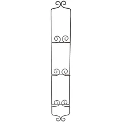 Bard's Black Wrought Iron Wall Mountable Vertical Hanger for 3 Plates, 39" H x 6" W x 2" D (For 8.5"-10" Plates)