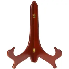 Bard's Hinged Walnut MDF Wood Plate Stand, 14" H x 11" W x 8" D (For 13" - 17" Plates)