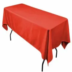 Durable Polyester Red Table Cover 60&times;144 Inch Rectangular